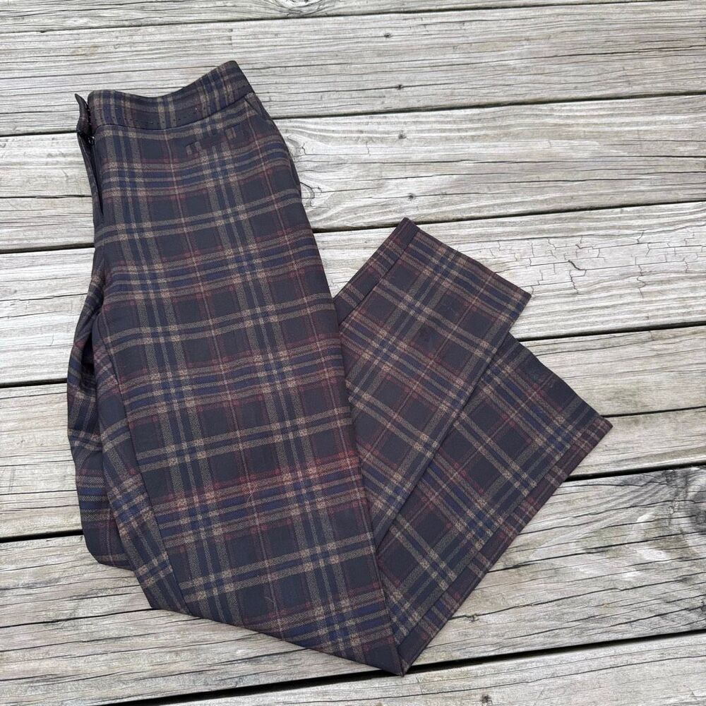Laundry by Shelli Segal Plaid Straight Leg Trousers Size 2